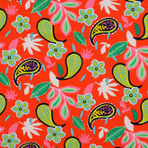 French Terry Retro Flower -  rot